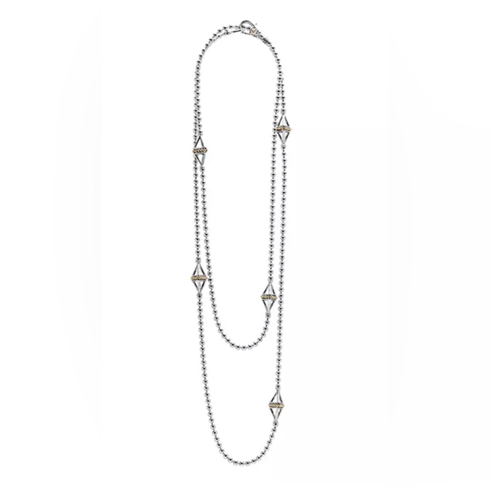 Lagos KSL Five Station Open Pyramid Necklace $825.00 NWT